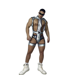 Silver Hollow Bodysuit Rave DJ Costume