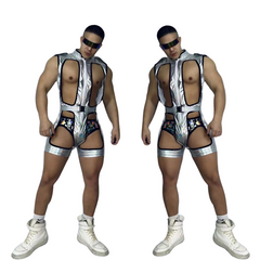 Silver Hollow Bodysuit Rave DJ Costume