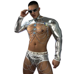 Silver Laser Alien Superstar Ravewear