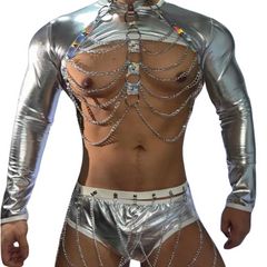 Silver Laser Alien Superstar Ravewear