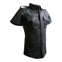 Skinny Leather Look Men's T-Shirt
