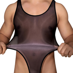 Sleek Sheer Glossy Gay Leotard