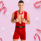 Sleeveless Soft Velvet Christmas Jumpsuit