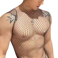 Sparkling Intrigue Diamond Mesh Vest