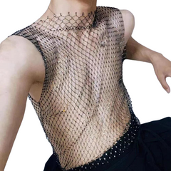 Sparkling Intrigue Diamond Mesh Vest
