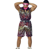 Sparkly Sequin Shorts Romper Suit