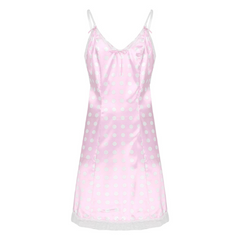 Submissive's Frilly Satin Maid Dress Ensemble