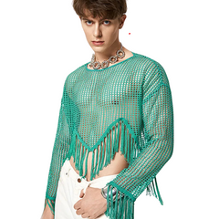 Tasseled Emerald Fantasy Crop Top