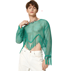 Tasseled Emerald Fantasy Crop Top
