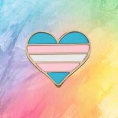 Trans Pride Heart Enamel Pin