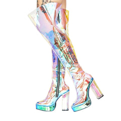 Translucent PVC High Heel Boots