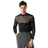 Turtleneck Long Sleeve Mesh Bodysuit