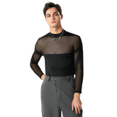 Turtleneck Long Sleeve Mesh Bodysuit