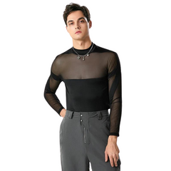 Turtleneck Long Sleeve Mesh Bodysuit