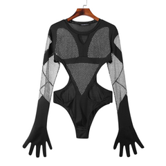 Twink Shimmer Mesh Clubwear Bodysuit