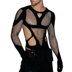 Twink Shimmer Mesh Clubwear Bodysuit