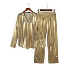 Two-Piece Metallic Studio 54 Outfit