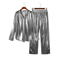 Two-Piece Metallic Studio 54 Outfit