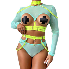 Unsubtle Temptress Bondage Bodysuit Set