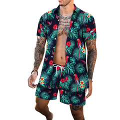 Vibrant Island Party Beach Outfit (Shirt + Shorts)