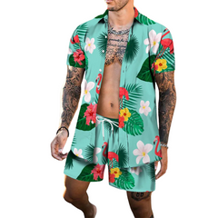 Vibrant Island Party Beach Outfit (Shirt + Shorts)
