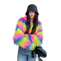 Vividly Fierce Rainbow Queer Glam Coat