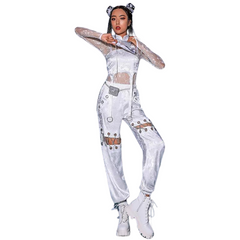 White Lace Hip Hop Outfit