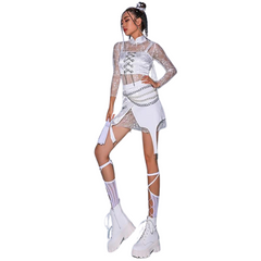 White Lace Hip Hop Outfit