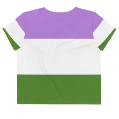 Genderqueer All-Over Crop T-Shirt