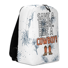 Save A Horse Ride A Cowboy Minimalist Backpack