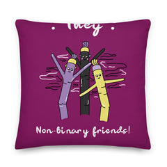 They Non-Binary Friends Premium Pillow