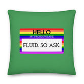 Hello My Pronouns Are Fluid. So Ask. Pillow