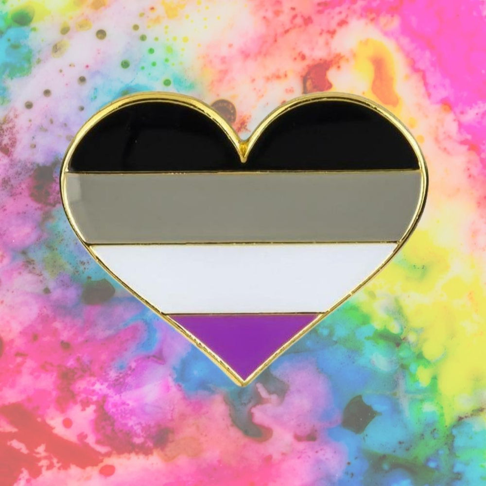 Asexual Pride Heart Enamel Pin - The RainbowBoys