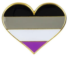 Asexual Pride Heart Enamel Pin - The RainbowBoys