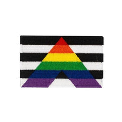 Straight Ally Flag Iron On Embroidered Patch
