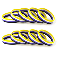 Non-Binary Pride Rubber Wristband (100 Pieces)
