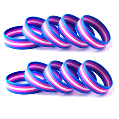 Transgender Pride Rubber Wristband (100 Pieces)