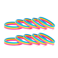 Pansexual Pride Rubber Wristband (100 Pieces)