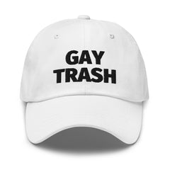 Gay Trash (Black Text) Cap