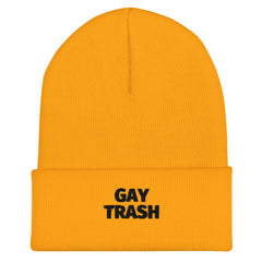 Gay Trash (Black Text) Cuffed Beanie
