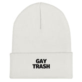 Gay Trash (Black Text) Cuffed Beanie