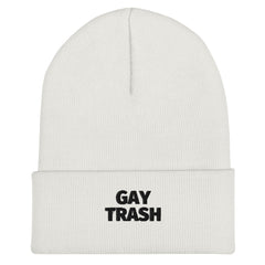 Gay Trash (Black Text) Cuffed Beanie