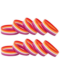 Lesbian Pride Rubber Wristband (100 Pieces)