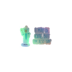 Cute But Gay Holographic Stickers
