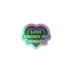 Love Knows No Gender Genderqueer Holographic Stickers