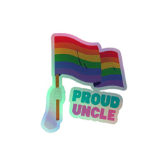 Proud Uncle Holographic Stickers