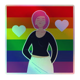 Queer Love Is Love Is Love Holographic Stickers