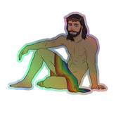Sexy Gay Jesus Holographic Stickers