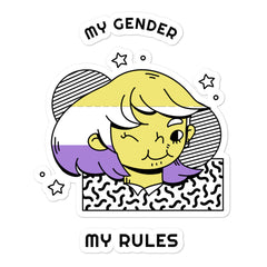 My Gender My Rules Bubble-Free Stickers