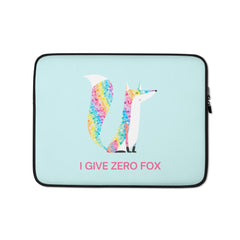 I Give Zero Fox Glitter Laptop Sleeve